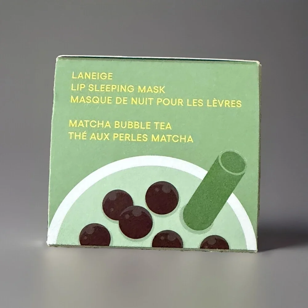 LANEIGE Matcha Bubble Tea Lip Sleeping Mask 0.70 oz + Lip Glowy Balm 0.35 oz
